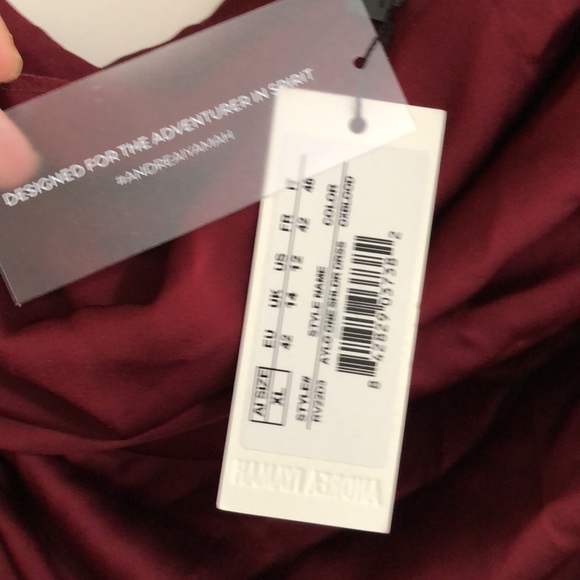 NEW Andrea Iyamah x REVOLVE Aylo One Shoulder Dress in Oxblood Red Maxi Dress - Picture 7 of 7